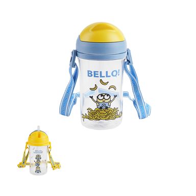 Tomatodo de plástico minions collection con sorbete y correa para el hombro 400 ml colores mixtos -  Minions