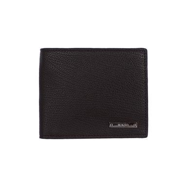 Billetera para hombre básica con plaquita metálica café -  Miniso