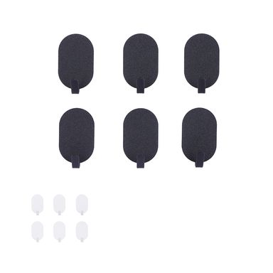 Ganchos adhesivos pequeños de hierro de la colección black & white 6 piezas -  Black & White