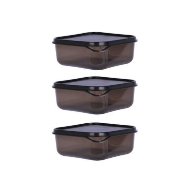 Taper para almacenar alimentos serie black & white 650 ml 3 unidades negro -  Black & White