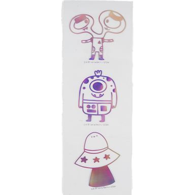 Stickers metálicos 2 hojas serie vb alien -  Vania Bachur