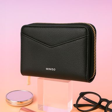 Cartera para mujer mediana miniso diseño de sobre negro -  Miniso