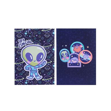 Libreta set encuadernados con costura a5 + b5 32 hojas, 2 unidades serie vb alien -  Vania Bachur