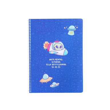 Libreta a4 encuadernado con alambre 100 hojas azul serie vb alien -  Vania Bachur