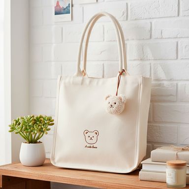 Bolso de compras miniso osito de peluche beige -  Miniso