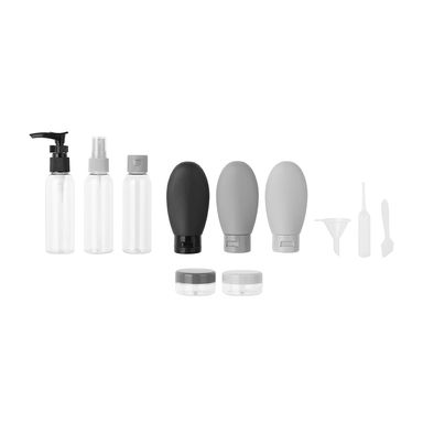 Kit de viaje 11 piezas serie silver gray  -  Silver Gray