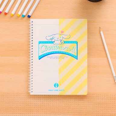 Libreta con espiral retro bicolor 17.4x24.6 cm rayas 80 hojas cinnamoroll sanrio -  Sanrio