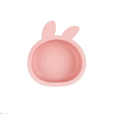 Tazón con ventosa infantil silicona rosa 14x13x5.3 cm conejito -  Miniso