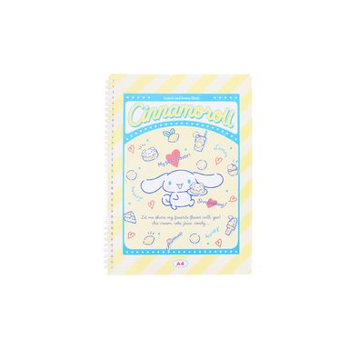 Libreta con espiral amarilla 21x29.6 cm rayas 60 hojas cinnamoroll sanrio -  Sanrio