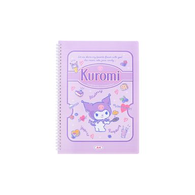 Libreta con espiral morada 21x29.6 cm rayas 60 hojas kuromi sanrio -  Sanrio