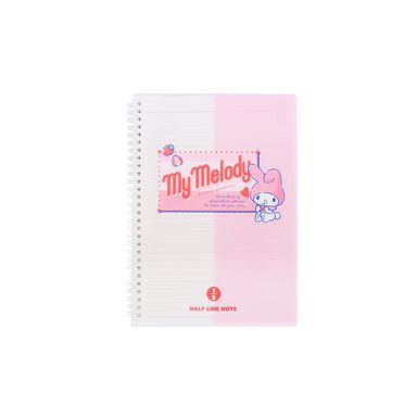Libreta con espiral retro bicolor 17.4x24.6 cm rayas 80 hojas my melody sanrio -  Sanrio