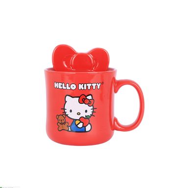 Taza con tapa cerámica roja 500 ml hello kitty sanrio -  Sanrio