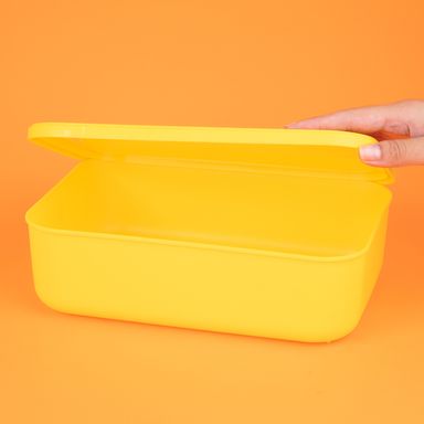 Caja de almacenamiento plástico amarilla 23.5x8 cm -  Miniso