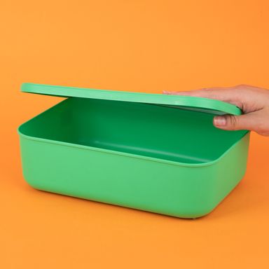 Caja de almacenamiento plástico verde 26x8 cm -  Miniso