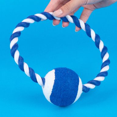 Juguete de cuerda con pelota textil azul -  Miniso