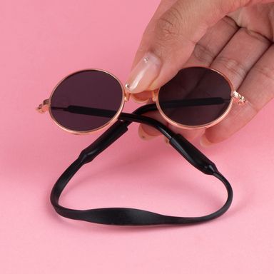Lentes para mascotas tipo aviador metálicos ahumado negro -  Miniso