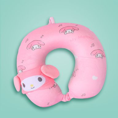 Almohada de viaje con antifaz memory foam rosa 30x30 cm my melody -  Sanrio