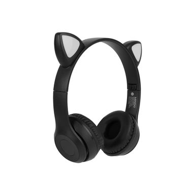 Audífonos de vincha inalámbricos diseño con orejas de gato negros b.t 5.0 -  Miniso
