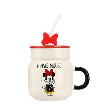 Taza con tapa y sorbete cerámica 410 ml minnie mouse disney -  Disney