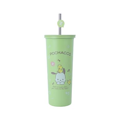 Tomatodo con tapa y sorbete acero inoxidable verde 800 ml pochacco sanrio -  Sanrio