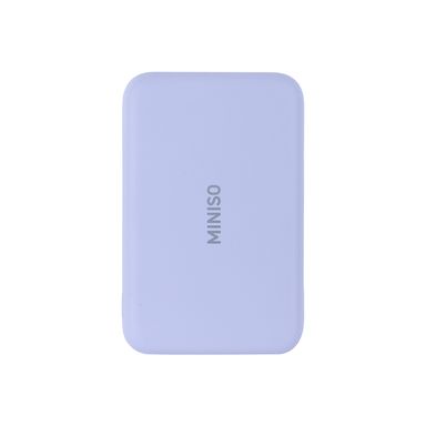 Power bank tipo c y usb lila 14.5x9.8x6.2 cm 5000 mah carga inalámbrica -  Miniso