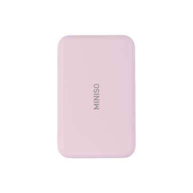 Power bank tipo c y usb rosa 14.5x9.8x6.2 cm 5000 mah carga inalámbrica -  Miniso
