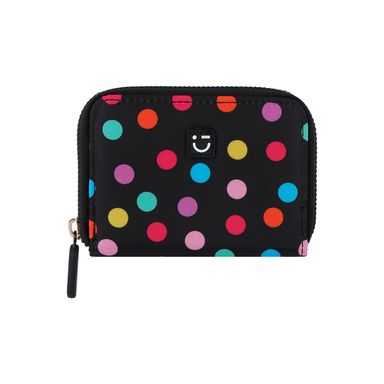 Cartera para mujer dots 100% poliéster negra 11x2.5x8.5 cm -  Miniso