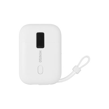 Power bank con cable tipo c y lightning blanca 8.4x6x2.6 cm 9000 mah -  Miniso
