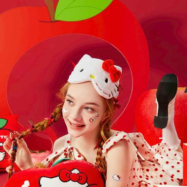 Antifaz para dormir sanrio hello kitty serie manzanas -  Sanrio