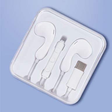 Audífonos de cable blancos 120 cm tipo c -  Miniso