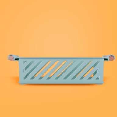 Cesta de almacenamiento rectangular plástico menta 31x12x8.5 cm -  Miniso