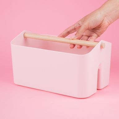 Organizador de escritorio con división plástico rosa 28.2x17x14.8 cm -  Miniso