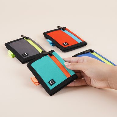 Billetera para hombre bifold textil verde agua 9x12 cm -  Miniso