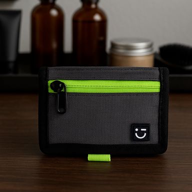 Billetera para hombre bifold textil gris 12x9 cm -  Miniso