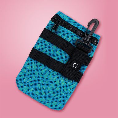 Bolso bandolera estampado geométrico textil azul 17x11x1 cm -  Miniso