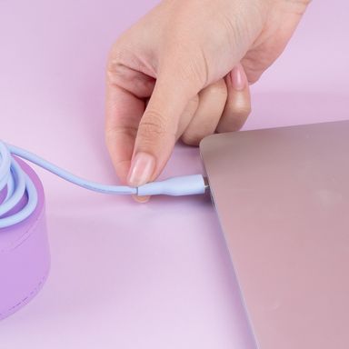 Cable de carga y datos usb a tipo c sintético azul 1 m 60w -  Miniso