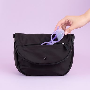 Bolso crossbody minimalista textil negro 26x19 cm -  Miniso