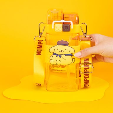 Tomatodo con correa y doble pivote tritán amarillo 520 ml pompompurin sanrio -  Sanrio