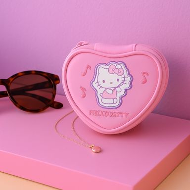 Monedero en forma de corazón sintético rosa 11x9x6 cm hello kitty sanrio -  Sanrio