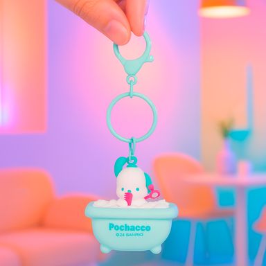 Llavero con luz diseño de tina de baño sintético verde 7.2 cm pochacco sanrio -  Sanrio