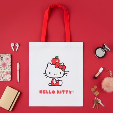 Bolsa de compras textil blanca 34x38 cm hello kitty sanrio -  Sanrio