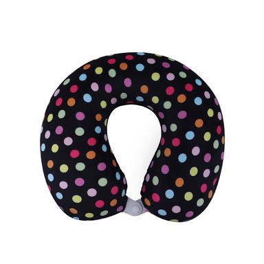Almohada de viaje dots memory foam negra 32x30 cm -  Miniso