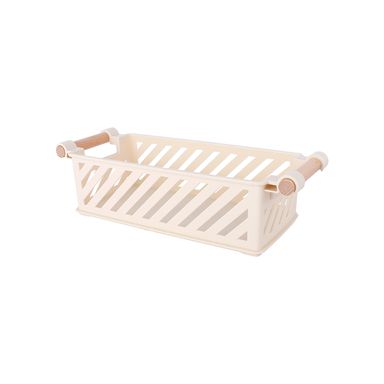 Cesta de almacenamiento rectangular plástico beige 31x12x8.5 cm -  Miniso