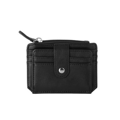 Tarjetero con monedero sintético negro 12x8x1.5 cm -  Miniso