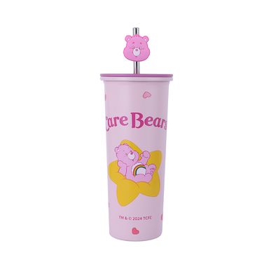 Tomatodo con tapa y sorbete acero inoxidable rosa 800 ml alegrosita ositos cariñositos -  Care Bears