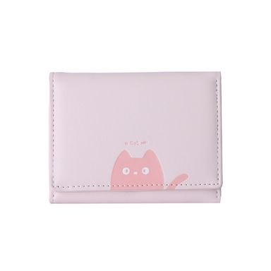 Cartera para mujer trifold sintética rosa 11x8 cm estampado de gatito -  Miniso