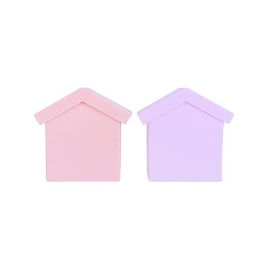 Set organizadores para esponjas de maquillaje diseño de casitas sintéticas multicolor 24.5x11 cm 2 piezas -  Miniso