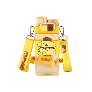 Tomatodo con correa y doble pivote tritán amarillo 520 ml pompompurin sanrio -  Sanrio