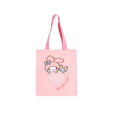 Bolsa de compras bordada textil rosa 34x38 cm my melody sanrio -  Sanrio
