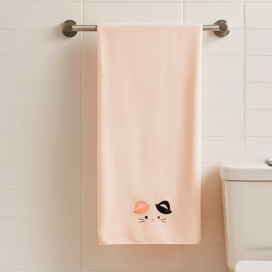 Toalla de baño miniso microfibra serie cute animals cat 140cm x 70cm -  Miniso